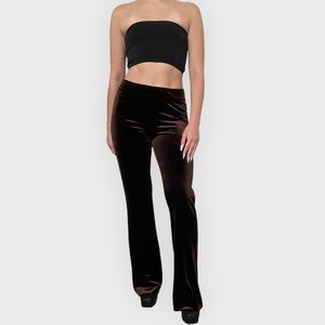 Avenue Montaigne brown velvet flared pants